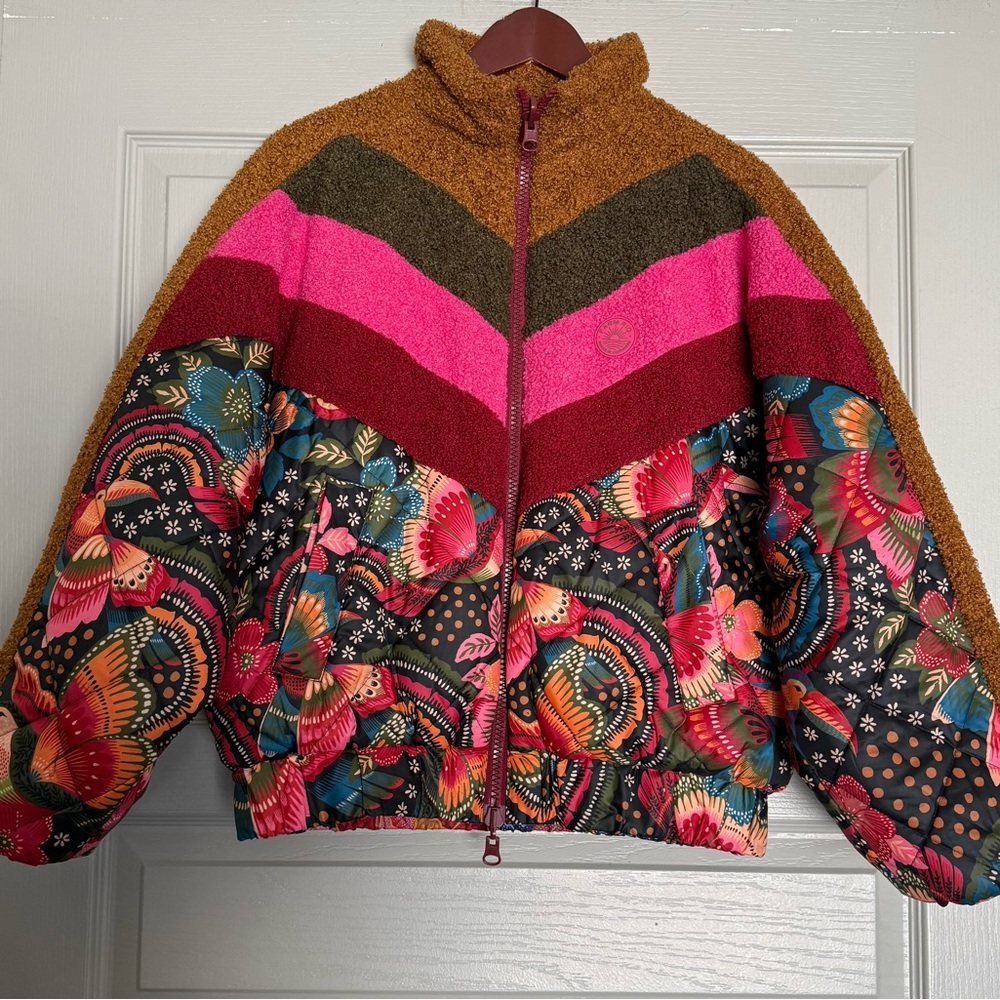 Farm Rio | Toucanfly Reversible Quilted Floral Bouclé Jacket | Sz XS - Picture 12 of 14